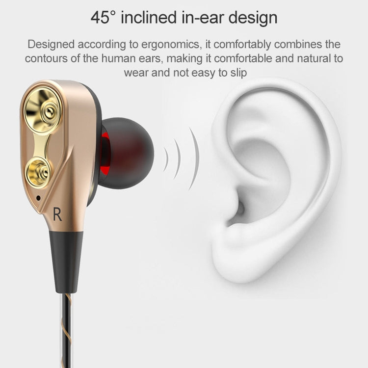 D12 1.2m Wired In Ear 3.5mm Interface Stereo Wire-Controlled HIFI Earphones Dual-motion Loop Running Game Music Headset With Packaging(White) - In Ear Wired Earphone by PMC TechLife | Online Shopping South Africa | PMC TechLife