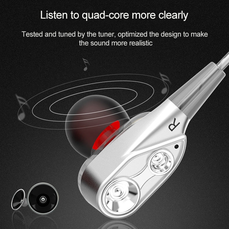 D12 1.2m Wired In Ear 3.5mm Interface Stereo Wire-Controlled HIFI Earphones Dual-motion Loop Running Game Music Headset With Packaging(White) - In Ear Wired Earphone by PMC Jewellery | Online Shopping South Africa | PMC Jewellery