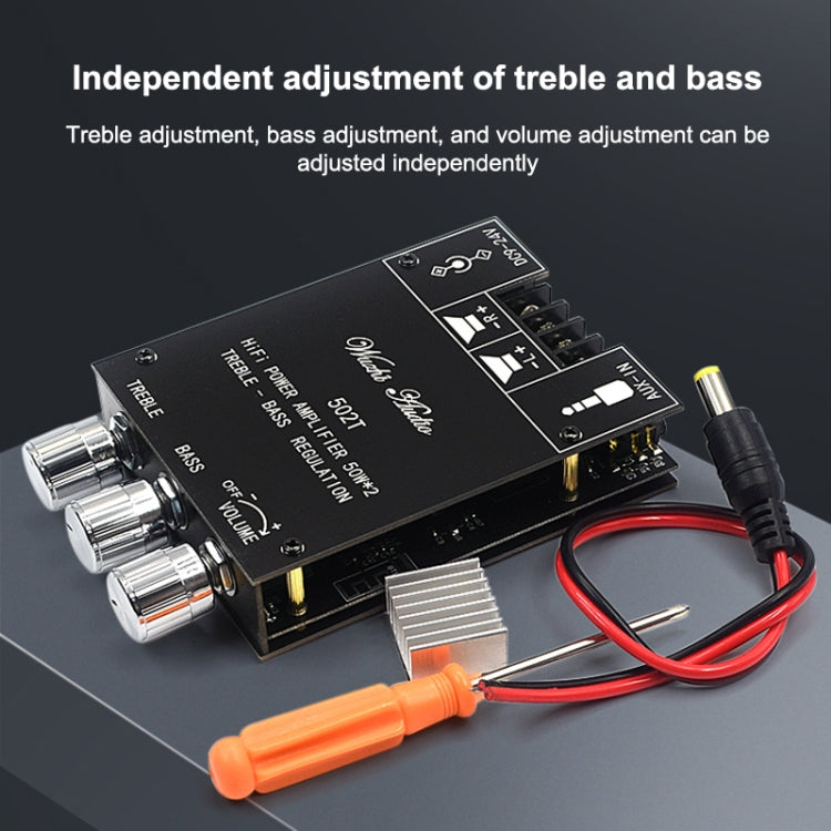 ZK-502T Bluetooth 5.0 50W x 2 Wireless TPA3116D2 Stereo HiFi Class D Amplifier Board Stereo Audio Amp Amplificador - Other Accessories by PMC TechLife | Online Shopping South Africa | PMC TechLife | Buy Now Pay Later Mobicred