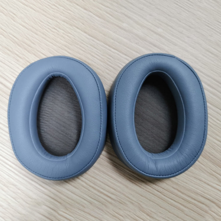 2 PCS For Sony MDR-100ABN / WH-H900N Earphone Cushion Cover Earmuffs Replacement Earpads with Mesh(Blue) - Earmuff & Pad by PMC TechLife | Online Shopping South Africa | PMC TechLife