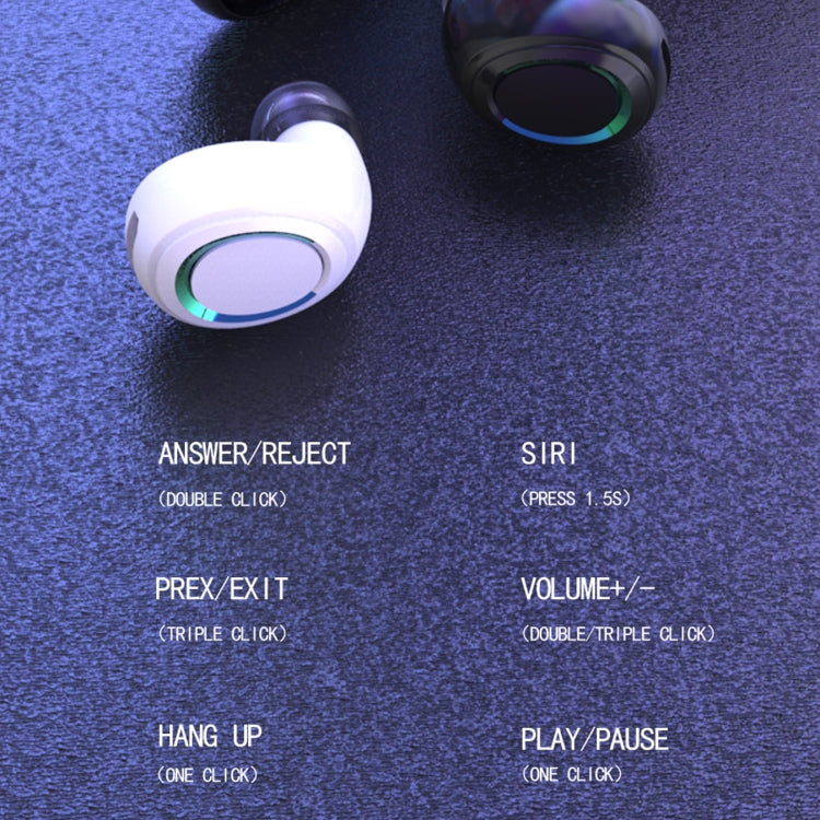 MD06 Mini In-ear TWS Wireless Touch Digital Display Bluetooth Earphone (Black) - TWS Earphone by PMC TechLife | Online Shopping South Africa | PMC TechLife