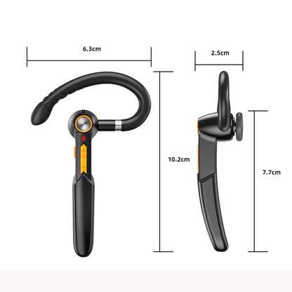 ME-100 TWS Business Rotating Universal True Stereo 5.0 Version Hanging Ear In-Ear Bluetooth Headset(Black+Orange) - Bluetooth Earphone by PMC Jewellery | Online Shopping South Africa | PMC Jewellery