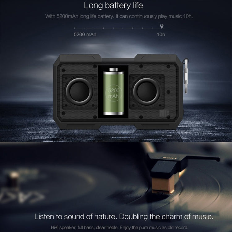 NILLKIN X-Man Portable Outdoor Sports Waterproof Bluetooth Speaker Stereo Wireless Sound Box Subwoofer Audio Receiver, For iPhone, Galaxy, Sony, Lenovo, HTC, Huawei, Google, LG, Xiaomi, other Smartphones(Black) - Waterproof Speaker by NILLKIN | Online Shopping South Africa | PMC Jewellery