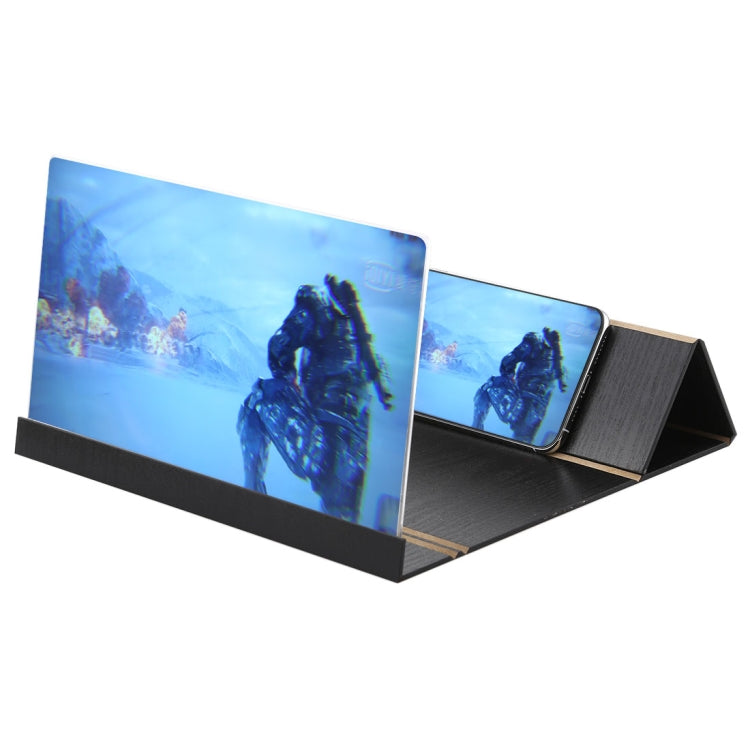 12.0 inch Universal Foldable Portable Wood + Organic Glass Eyeshield 3D Video Mobile Phone Screen Magnifier Bracket Enlarge with Holder for All Smartphones, Size: 260*190*8mm - Screen Magnifier by PMC TechLife | Online Shopping South Africa | PMC TechLife