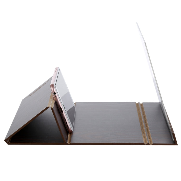 12.0 inch Universal Foldable Portable Wood + Organic Glass Eyeshield 3D Video Mobile Phone Screen Magnifier Bracket Enlarge with Holder for All Smartphones, Size: 260*190*8mm - Screen Magnifier by PMC TechLife | Online Shopping South Africa | PMC TechLife
