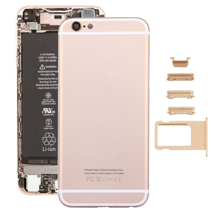 5 in 1 for iPhone 6s (Back Cover + Card Tray + Volume Control Key + Power Button + Mute Switch Vibrator Key) Full Assembly Housing Cover(Gold) - free shipping - PMC TechLife - Order now!