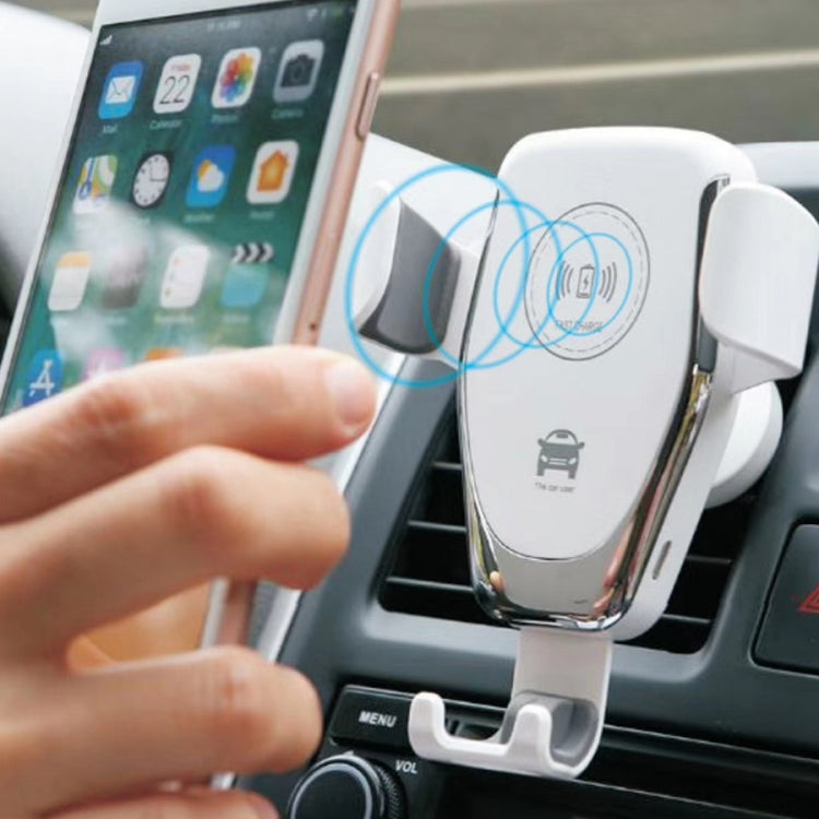 C6 Gravity Induction Car Qi Wireless Charger Fast Charging Air Vent Phone Holder(White) - Car Holders by PMC TechLife | Online Shopping South Africa | PMC TechLife