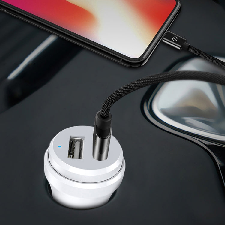 ipipoo XP-1 Dual USB Car Fast Charging Charger with Android Line (White) - free shipping - PMC TechLife - Order now!