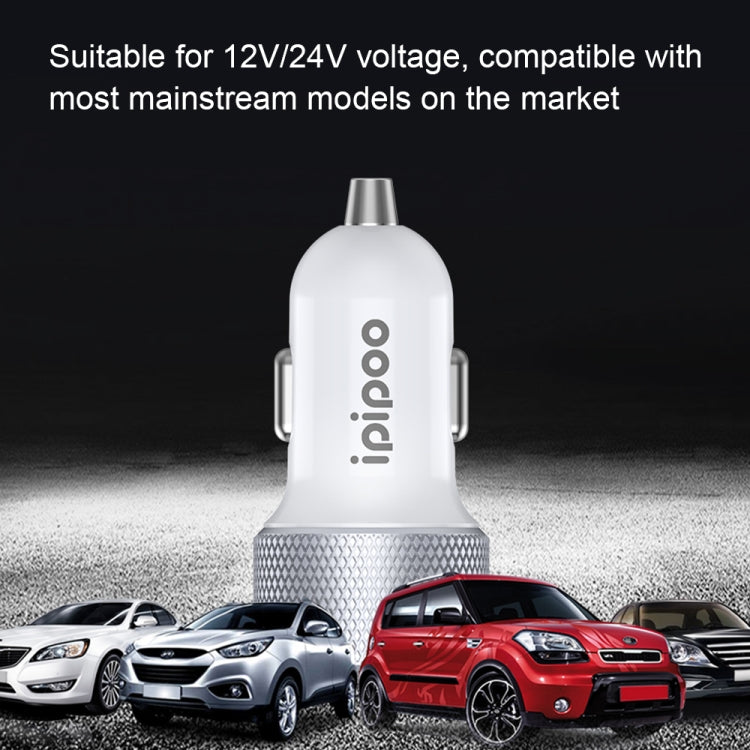 ipipoo XP-2 Dual USB Car Fast Charging Charger with Android Line(White) - Car Charger by ipipoo | Online Shopping South Africa | PMC Jewellery