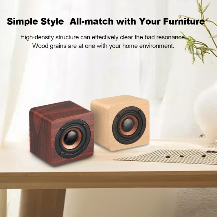 Q1 Wooden Mini Portable Mega Bass Wireless Bluetooth Speaker(Black) - Mini Speaker by PMC Jewellery | Online Shopping South Africa | PMC Jewellery