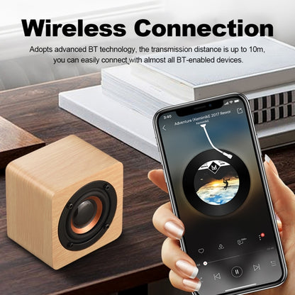 Q1 Wooden Mini Portable Mega Bass Wireless Bluetooth Speaker(Black) - Mini Speaker by PMC Jewellery | Online Shopping South Africa | PMC Jewellery