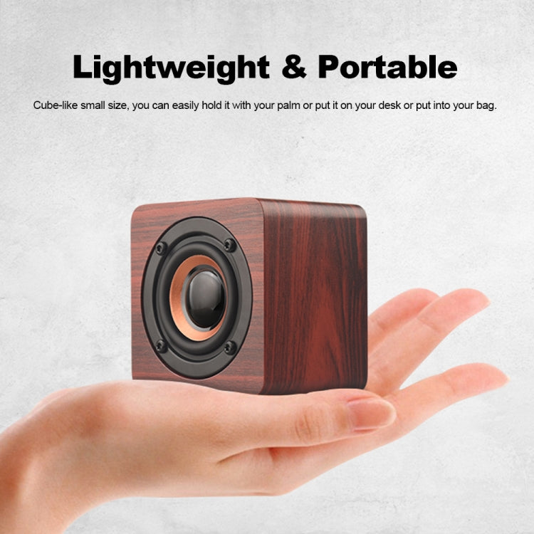 Q1 Wooden Mini Portable Mega Bass Wireless Bluetooth Speaker(Red), ZA
