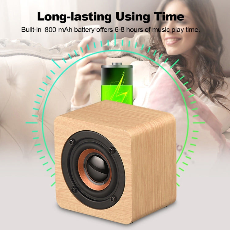 Q1 Wooden Mini Portable Mega Bass Wireless Bluetooth Speaker(Red) - Mini Speaker by PMC Jewellery | Online Shopping South Africa | PMC Jewellery