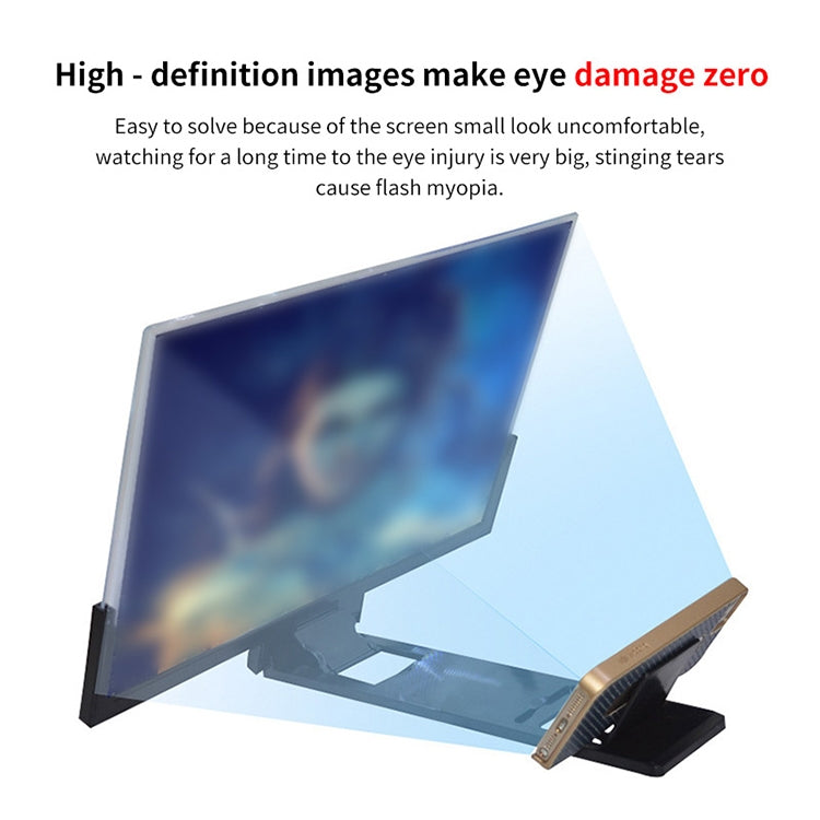 F3 14 inch Radiation Protection Universal Mobile Phone Screen Amplifier 3D HD Video Amplifier with Stand(White) - Screen Magnifier by PMC TechLife | Online Shopping South Africa | PMC TechLife