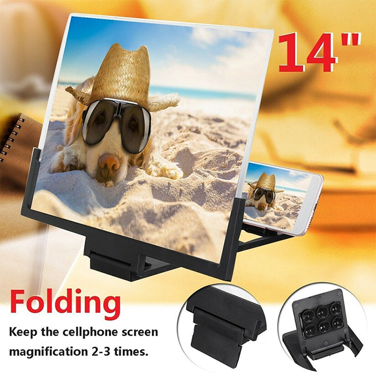 F3 14 inch Radiation Protection Universal Mobile Phone Screen Amplifier 3D HD Video Amplifier with Stand(White) - Screen Magnifier by PMC TechLife | Online Shopping South Africa | PMC TechLife