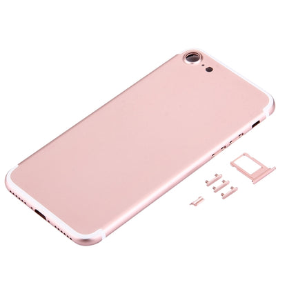 5 in 1 for iPhone 7 (Back Cover + Card Tray + Volume Control Key + Power Button + Mute Switch Vibrator Key) Full Assembly Housing Cover(Rose Gold) - Back Cover by PMC Jewellery | Online Shopping South Africa | PMC Jewellery