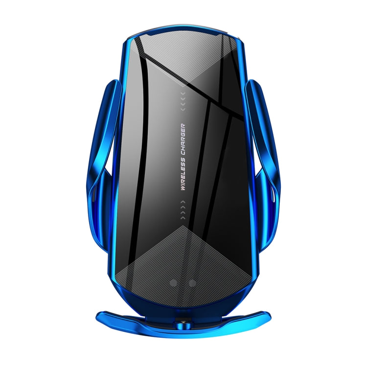 Q2 15W Universal Rotation Infrared Induction Magnetic Car Wireless Charging Mobile Phone Holder with Micro USB + 8 Pin + Type-C / USB-C Magnetic Connector(Blue) - Wireless Charger Holders by PMC TechLife | Online Shopping South Africa | PMC TechLife