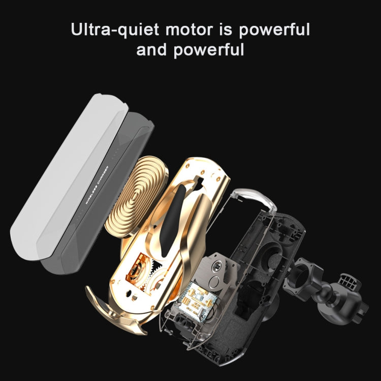 Q2 15W Universal Rotation Infrared Induction Magnetic Car Wireless Charging Mobile Phone Holder with Micro USB + 8 Pin + Type-C / USB-C Magnetic Connector(Silver) - Wireless Charger Holders by PMC TechLife | Online Shopping South Africa | PMC TechLife