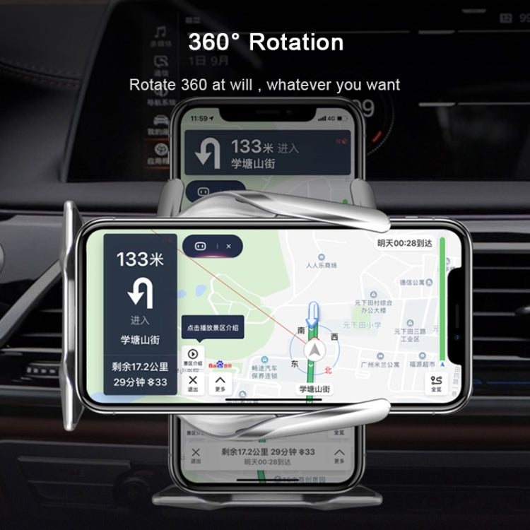 S7 15W QI 360 Degree Rotatable Infrared Induction Car Air Outlet Wireless Charging Mobile Phone Holder for 4.0-6.5 inch Mobile Phones(Silver) - free shipping - PMC TechLife - Order now!