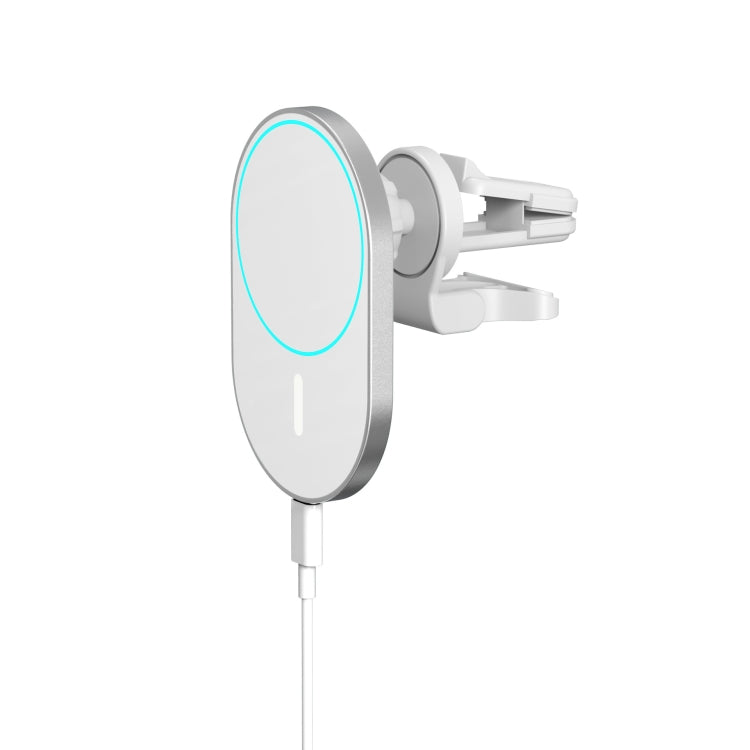 X19 Magsafe Car Air Outlet Vent Mount Clamp Holder 15W Fast Charging Qi Magnetic Wireless Charger(White) - free shipping - PMC TechLife - Order now!