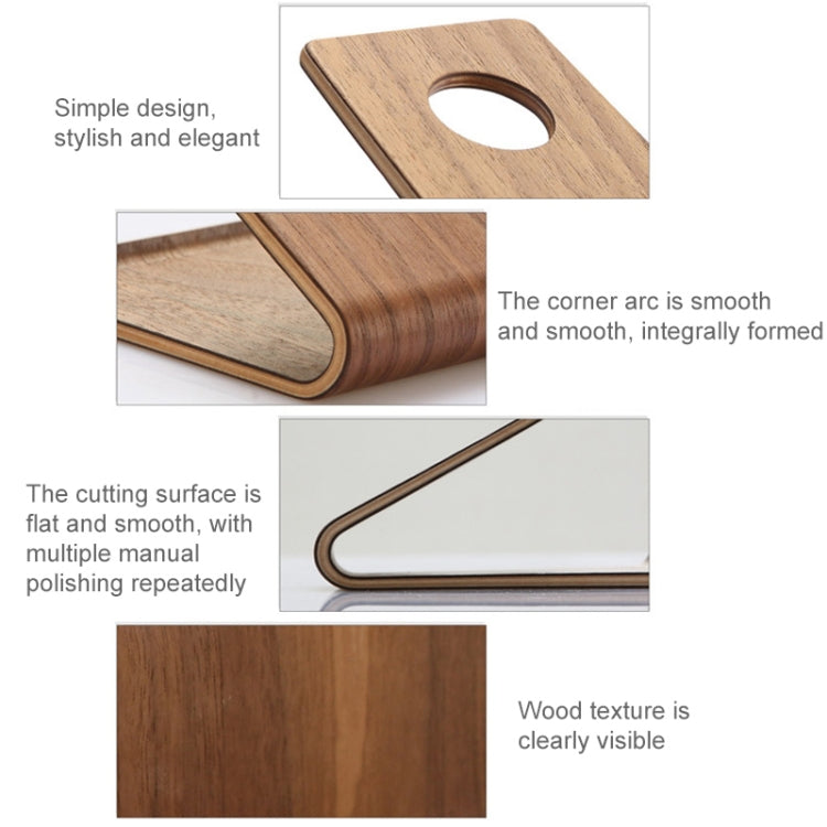 JS01 Wooden Desktop Phone Holder Universal Curved Wood Support Frame For Tablet Phones (Lindens) - Desktop Holder by PMC TechLife | Online Shopping South Africa | PMC TechLife