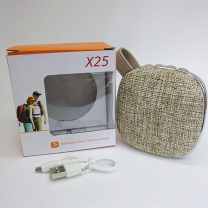 X25new Cloth Texture Square Portable Mini Bluetooth Speaker, Support Hands-free Call & TF Card & AUX(Green) - Mini Speaker by PMC Jewellery | Online Shopping South Africa | PMC Jewellery