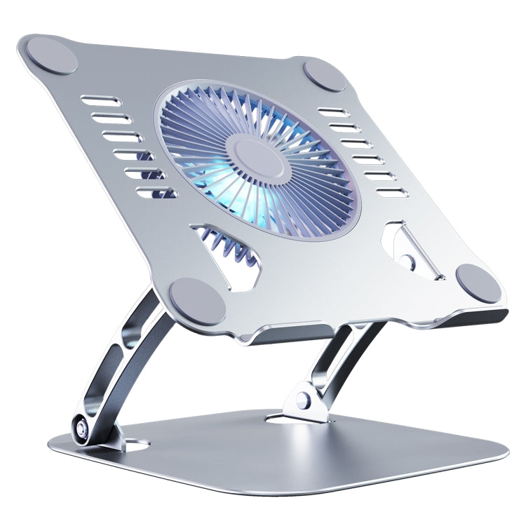 R-JUST HZ22 Dual-purpose Desktop Fan Aluminum Alloy Laptop  Bracket with Light(Silver) - free shipping - PMC TechLife - Order now!