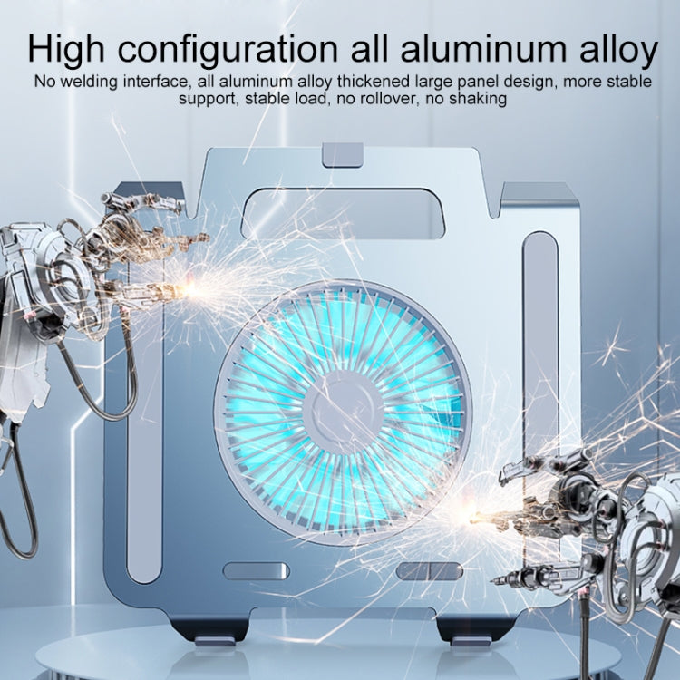 R-JUST HZ25 3.5W Aluminum Alloy Large Turbo Desktop Fan Cooling Laptop Stand(Grey) - free shipping - PMC TechLife - Order now!