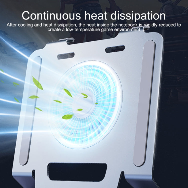 R-JUST HZ25 3.5W Aluminum Alloy Large Turbo Desktop Fan Cooling Laptop Stand(Silver) - free shipping - PMC TechLife - Order now!