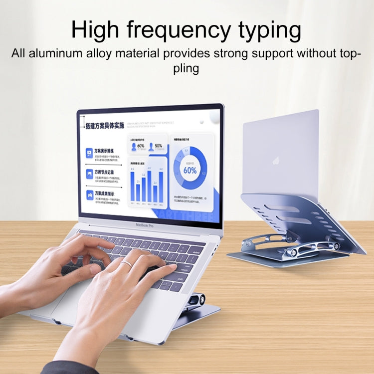 R- JUST HZ08-1 Rotating Two Holes Lifting Laptop Stand (Grey) - free shipping - PMC TechLife - Order now!