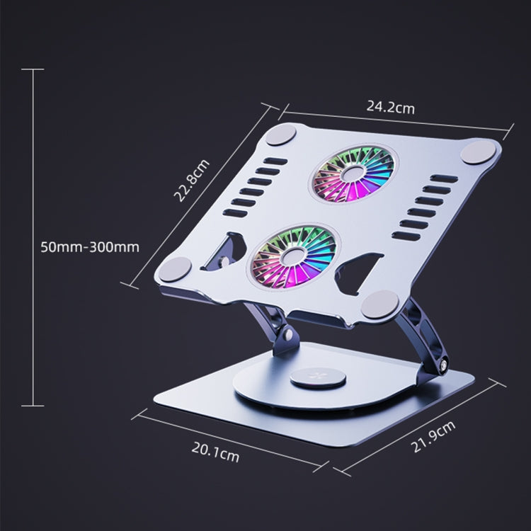 R- JUST HZ13-1 Rotating Foldable Multi-Angle Aluminum Alloy Laptop Fan Bracket (Silver) - MacBook Holder by R-JUST | Online Shopping South Africa | PMC Jewellery