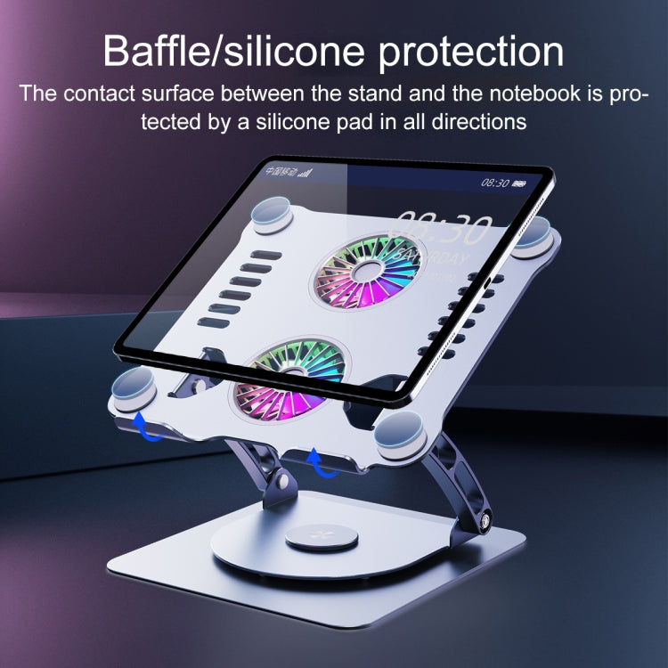 R- JUST HZ13-1 Rotating Foldable Multi-Angle Aluminum Alloy Laptop Fan Bracket (Grey) - free shipping - PMC TechLife - Order now!