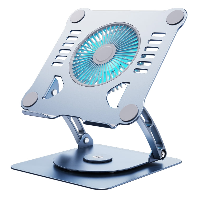 R- JUST HZ22-1 Rotating Dual-purpose Desktop Fan Aluminum Alloy Laptop Stand (Grey) - MacBook Holder by R-JUST | Online Shopping South Africa | PMC TechLife | Buy Now Pay Later Mobicred