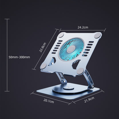 R- JUST HZ22-1 Rotating Dual-purpose Desktop Fan Aluminum Alloy Laptop Stand (Silver) - MacBook Holder by R-JUST | Online Shopping South Africa | PMC Jewellery