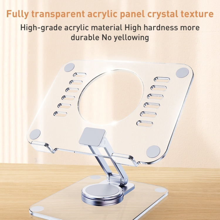 R-JUST T632 Acrylic 360 Degree Rotating Desktop Tablet Stand (Transparent) - Desktop Holder by R-JUST | Online Shopping South Africa | PMC Jewellery