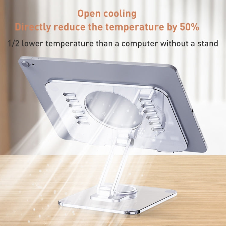 R-JUST T632 Acrylic 360 Degree Rotating Desktop Tablet Stand (Transparent) - Desktop Holder by R-JUST | Online Shopping South Africa | PMC Jewellery