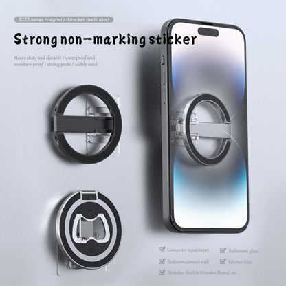 R-JUST SJ20-1 Aluminum Alloy Magnetic Bottle Opener Cellphone Holder With No Trace Sticker (Black) - Hand-Sticking Bracket by R-JUST | Online Shopping South Africa | PMC Jewellery