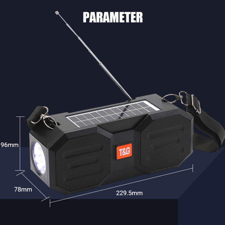 T&G TG634 Outdoor Solar Power Bluetooth Wireless Speaker with FM / Flashlight / TF Card Slot (Black+green) - Desktop Speaker by T&G | Online Shopping South Africa | PMC Jewellery