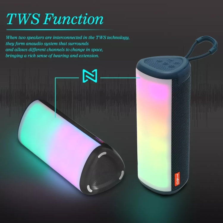 T&G TG357 Portable Wireless Bluetooth Speaker Outdoor Subwoofer with RGB Colorful Light & TWS(Black) - Desktop Speaker by T&G | Online Shopping South Africa | PMC Jewellery