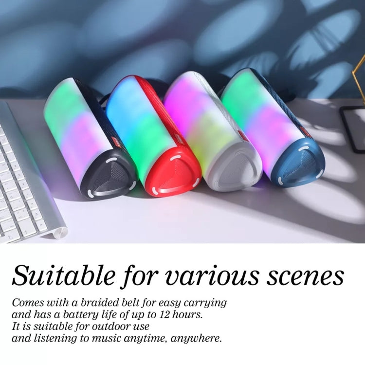 T&G TG357 Portable Wireless Bluetooth Speaker Outdoor Subwoofer with RGB Colorful Light & TWS(Blue) - Desktop Speaker by T&G | Online Shopping South Africa | PMC TechLife | Buy Now Pay Later Mobicred