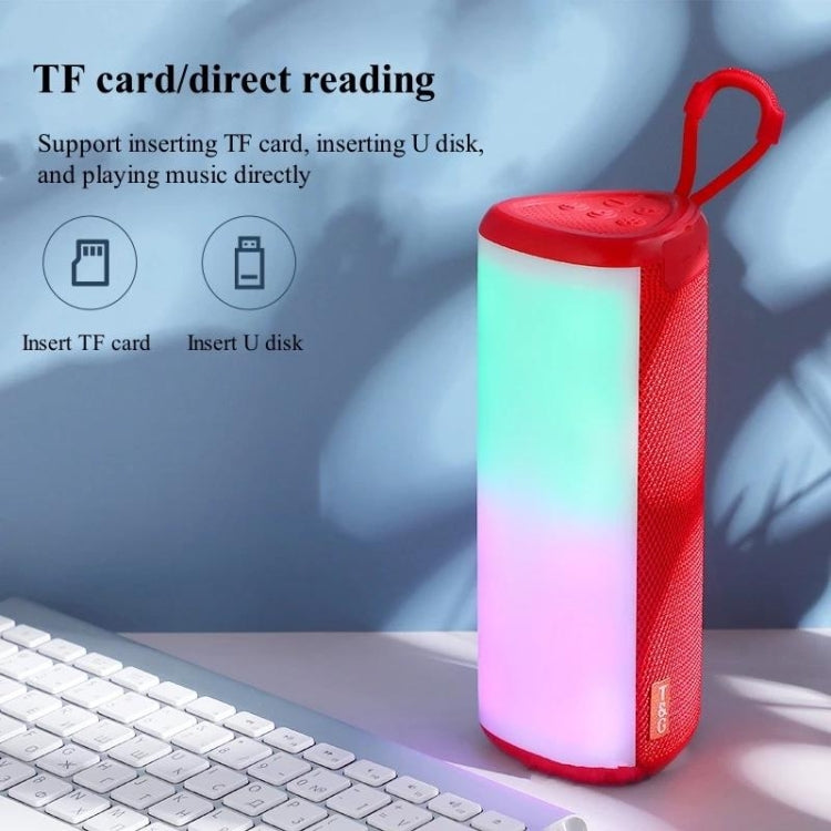 T&G TG357 Portable Wireless Bluetooth Speaker Outdoor Subwoofer with RGB Colorful Light & TWS(Red) - Desktop Speaker by T&G | Online Shopping South Africa | PMC TechLife | Buy Now Pay Later Mobicred