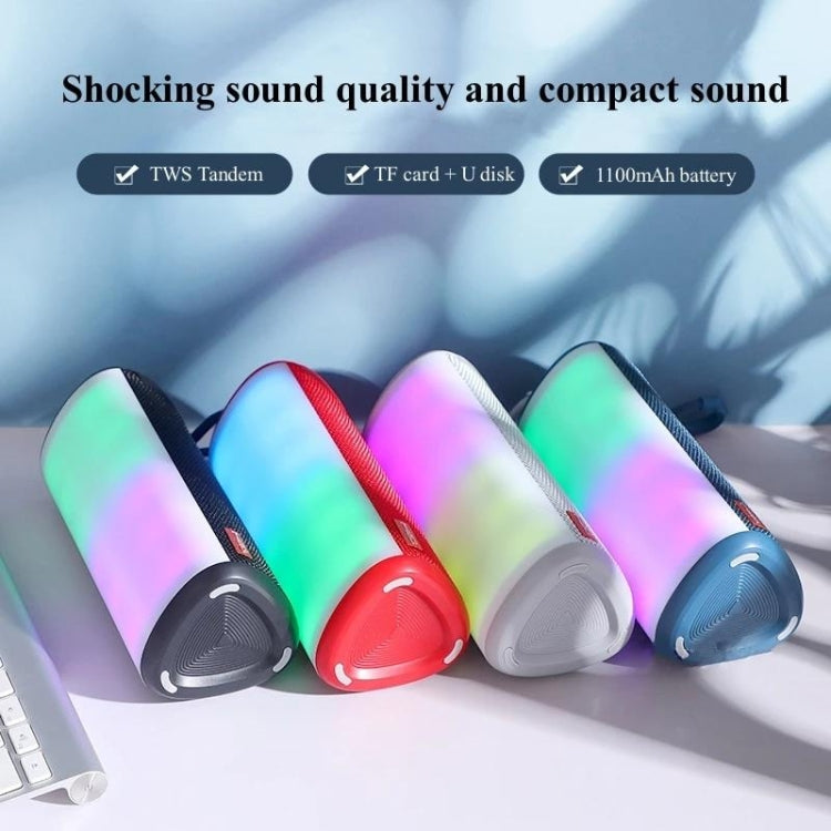 T&G TG357 Portable Wireless Bluetooth Speaker Outdoor Subwoofer with RGB Colorful Light & TWS(Blue) - Desktop Speaker by T&G | Online Shopping South Africa | PMC Jewellery