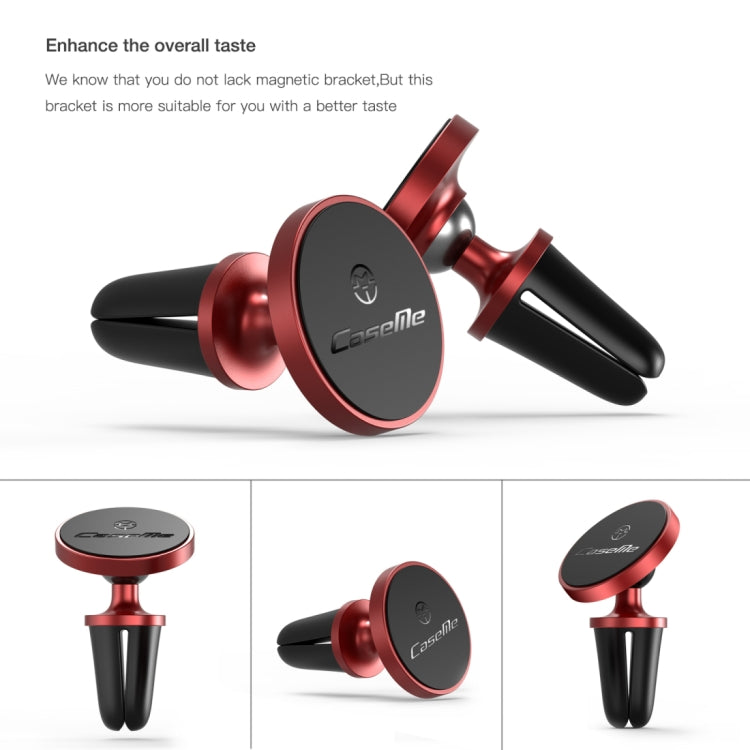 CaseMe Universal 360 Degree Rotation Magnetic Car Air Outlet Vent Mount Phone Holder, For iPhone, Galaxy, Sony, Lenovo, HTC, Huawei, and other Smartphones (Red) - Car Holders by CaseMe | Online Shopping South Africa | PMC Jewellery