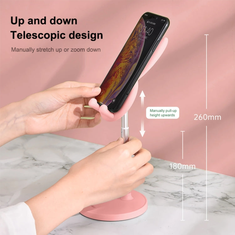 03247 Rabbit Retractable Phone Lazy Bracket Foldable Desktop Holder(Pink) - Desktop Holder by PMC TechLife | Online Shopping South Africa | PMC TechLife