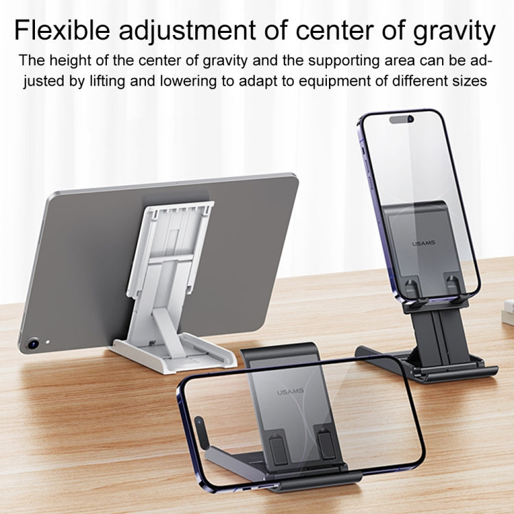 USAMS US-ZJ073 Retractable Folding Desktop Tablet Phone Holder (Black) - free shipping - PMC TechLife - Order now!