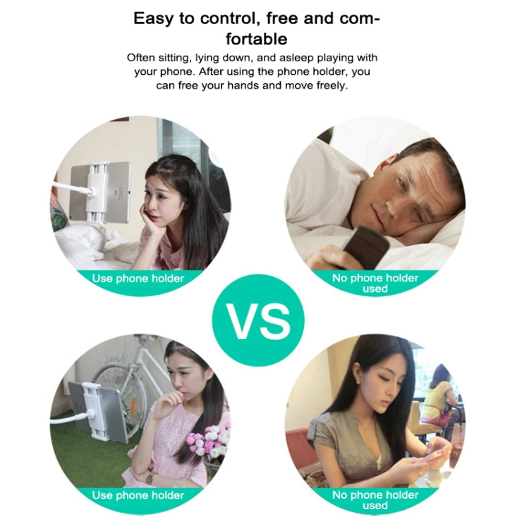 UBN-30 Classic Style Universal 360 Degrees Rotating Detachable Two-stage Lazy Bracket Mobile Phone / Tablet Desktop Bracket with Bilateral Pull Chuck (White) - free shipping - PMC TechLife - Order now!
