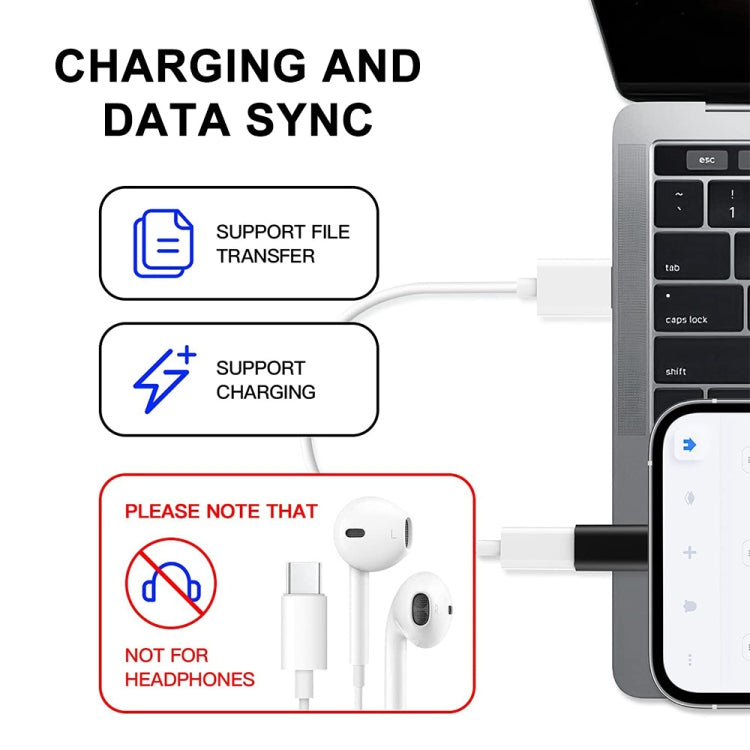 ENKAY Hat-Prince HC-6 Mini ABS USB-C / Type-C 3.1 to 8 Pin Port Connector Adapter(Black) - Converter & Adapter by ENKAY | Online Shopping South Africa | PMC Jewellery