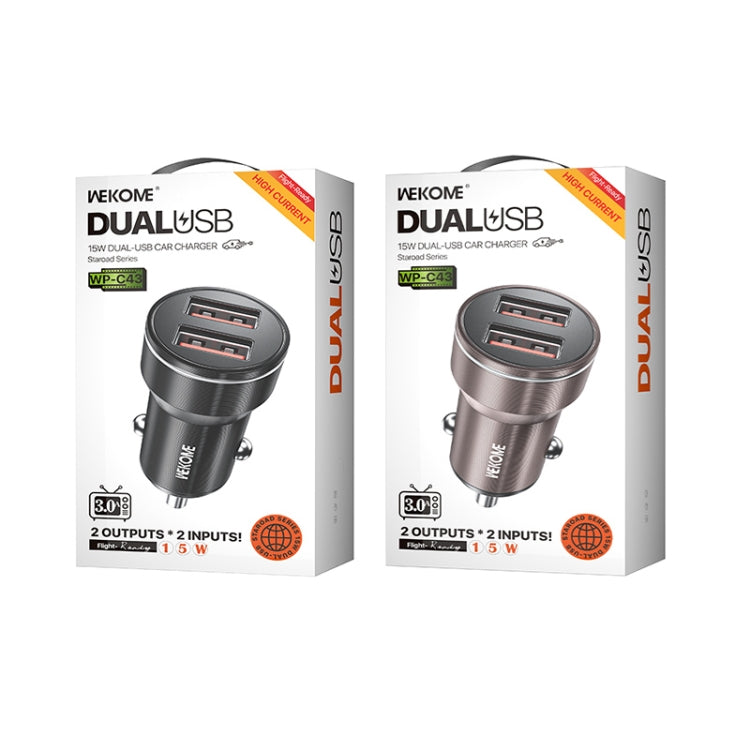 WK WP-C43 Staroad Series 15W Dual USB Car Charger (Black) - Car Charger by WK | Online Shopping South Africa | PMC TechLife | Buy Now Pay Later Mobicred