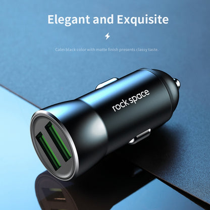ROCK H8 12W 2.4A Output Dual USB Smart Car Charger (Black) - Car Charger by ROCK | Online Shopping South Africa | PMC Jewellery
