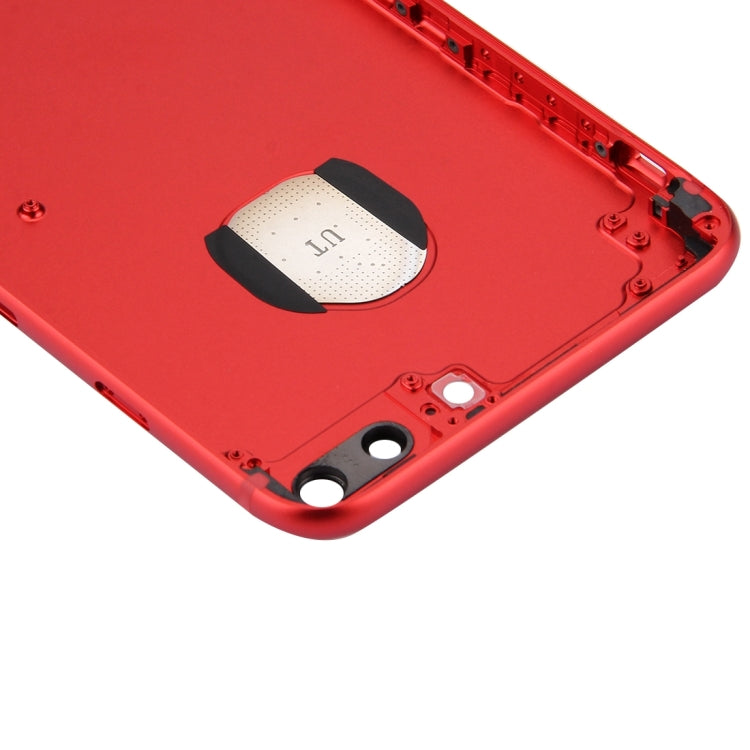 6 in 1 for iPhone 7 Plus (Back Cover (With Camera Lens)  + Card Tray + Volume Control Key + Power Button + Mute Switch Vibrator Key + Sign) Full Assembly Housing Cover(Red) - Back Cover by PMC Jewellery | Online Shopping South Africa | PMC Jewellery